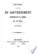 Histoire des origines du gouvernement représentatif en Europe