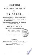 Histoire des premiers temps de la Grèce, depuis Inachus jusqu'à la chute des Pisistratides