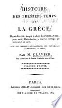 Histoire des premiers temps de la Grèce