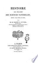 Histoire des progrès des science Naturelles