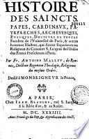 Histoire des saincts, papes, cardinaux etc. qui furent religieux du couvent S. Jacques à Paris