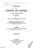 Histoire des sciences, des lettres et des beaux-arts en Belgique