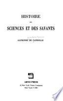 Histoire des sciences et des savants