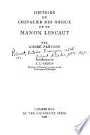 Histoire du Chevalier des Grieux et de Manon Lescaut
