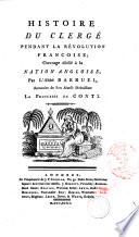 Histoire du clergé pendant la Révolution francoise