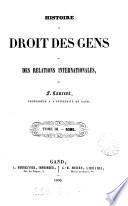 Histoire du droit des gens et des relations internationales: Rome