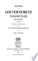 Histoire du gouvernement parlementaire en France 1814-1848 par m. Duvergier de Hauranne