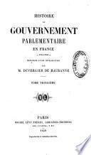 Histoire du gouvernement parlementaire en France