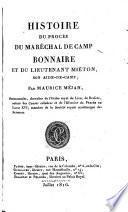 Histoire du procès du maréchal de camp Bonnaire