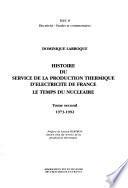 Histoire du service de la production thermique d'électricité de France: 1973-1992