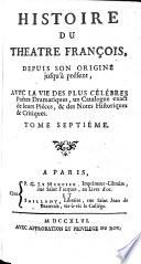 Histoire Du Théâtre François
