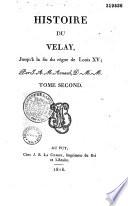 Histoire du Velay, jusqu'à la fin du règne de Louis XV