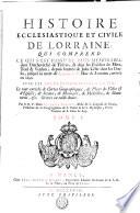 Histoire Ecclesiastique Et Civile De Lorraine