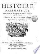 Histoire ecclésiastique, par M. Fleury,... Tome I [-XX]