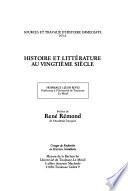 Histoire et littérature au XXème siècle