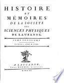Histoire et mémoires de la Société des sciences physiques de Lausanne