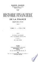 Histoire financière de la France depuis 1715