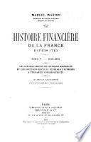 Histoire financière de la France depuis 1715