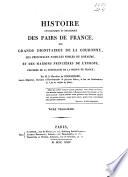 Histoire généalogique et héraldique des pairs de France,