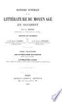 Histoire générale de la littérature du Moyen Age en Occident
