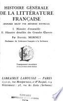Histoire générale de la littérature française