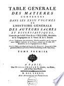Histoire générale des auteurs sacrés et ecclésiastiques ...