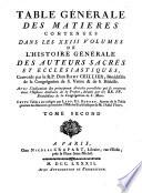 Histoire générale des auteurs sacrés et écclésiastiques