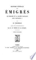 Histoire générale des émigrés pendant la révolution française