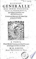 Histoire généralle des Indes occidentales