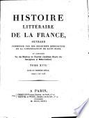 Histoire litéraire de la France par les religieux benedictins de la Congrègation de S. Maur