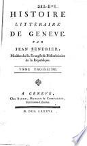 Histoire littéraire de Geneve