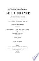 Histoire littéraire de la France au quatorzième siécle