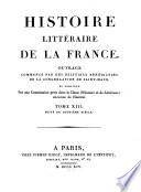Histoire litteraire de la France