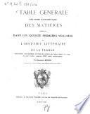 Histoire littéraire de la France
