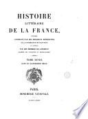 HISTOIRE LITTERAIRE DE LA FRANCE , TOME XXVIII