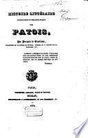 Histoire littéraire, philologique et bibliographique des patois
