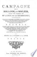 Histoire militaire de Flandres, depuis l'année 1690 jusqu'en 1694 inclusivement