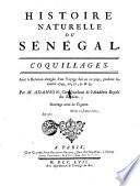 Histoire Naturelle Du Senégal. Coquillages