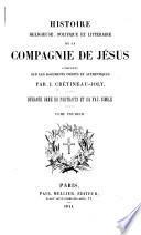 Histoire religieuse, politique et littéraire de la Compagnie de Jésus