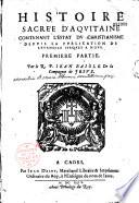 Histoire sacrée d'Aquitaine