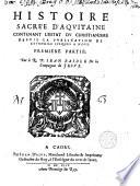 Histoire sacrée d ́Aquitanie