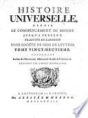 Histoire universelle depuis le commencement du monde, jusqu'a present