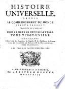Histoire universelle depuis le commencement du monde, jusqu'a present