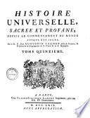 Histoire Universelle, Sacrée Et Profane
