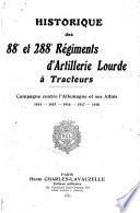 Historique des 88e et 288e régiments d'artillerie lourde à tracteurs