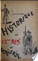 Historique du 13e régiment d'artillerie