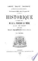 Historique du premier siècle de la L [therefore symbol] Française le Phénix a l'O [therefore symbol] de Joigny (1777-1879).