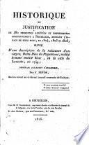 Historique et justification de 480 personnes arrêtées et emprisonnées á Bruxelles...en 1804, 1805 et 1806