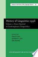History of Linguistics, 1996: From classical to contemporary linguistics