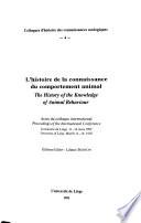 History of the knowledge of animal behaviour